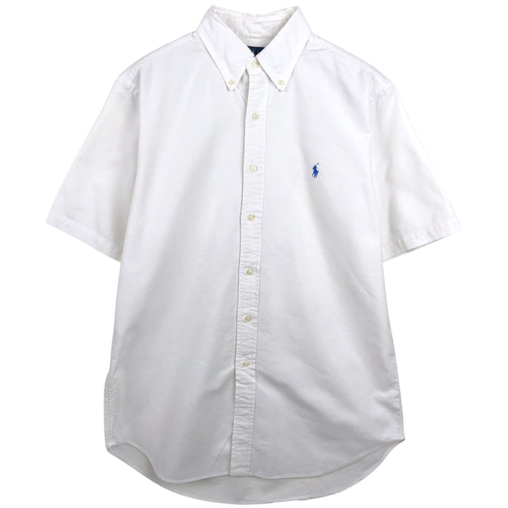 Ralph Lauren Classic Fit short sleeve button down shirt, men's size M cotton white type Vintage Second Hand
