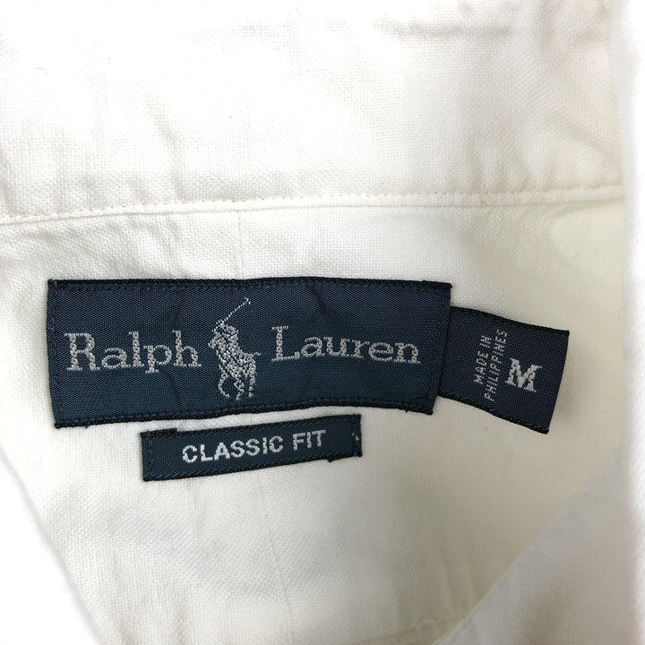 Ralph Lauren Classic Fit short sleeve button down shirt, men's size M cotton white type Vintage Second Hand