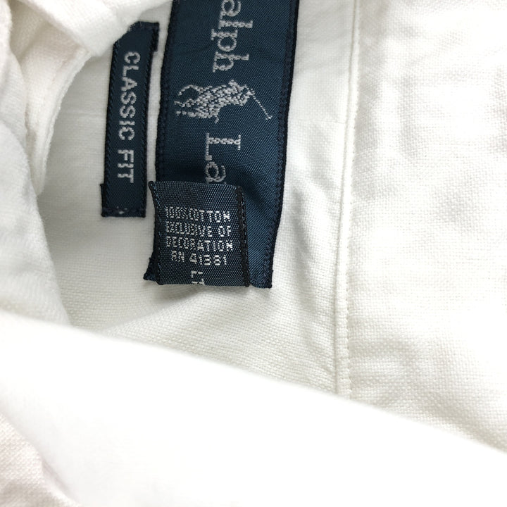 Ralph Lauren Classic Fit short sleeve button down shirt, men's size M cotton white type Vintage Second Hand