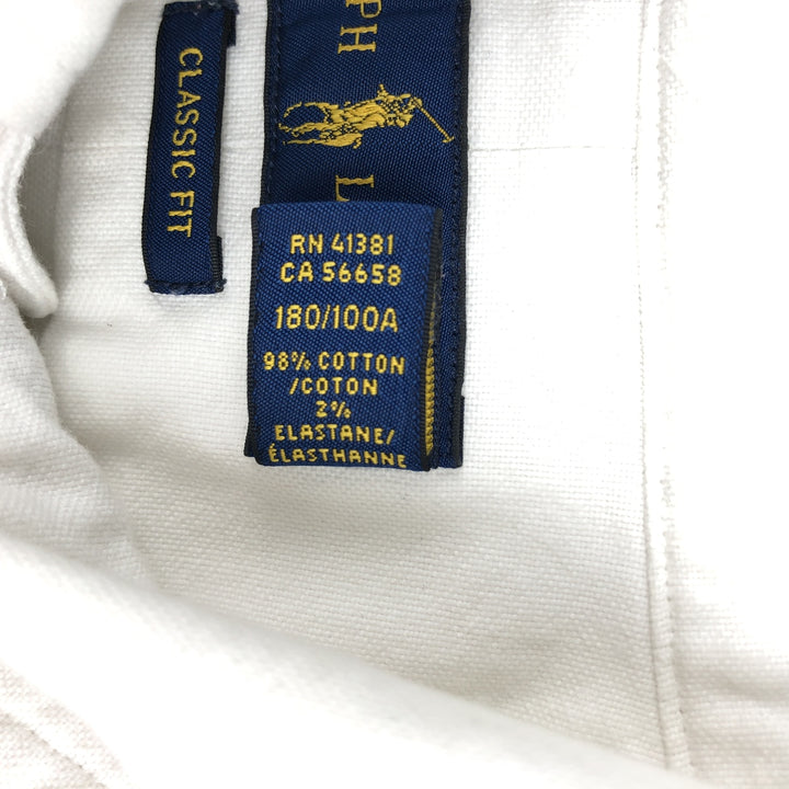 Ralph Lauren Classic Fit Short-Sleeve Button-Down Shirt, Men's Size L (approx.) cotton white type Vintage Second Hand