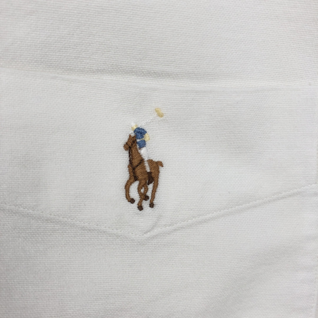 Ralph Lauren Classic Fit Short-Sleeve Button-Down Shirt, Men's Size L (approx.) cotton white type Vintage Second Hand