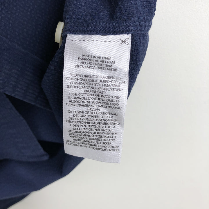 Ralph Lauren Classic Fit RL Untucked Fit Seersucker Short-Sleeve Button-Down Shirt, Men's Size M (approx.) cotton navy blue type Vintage Second Hand