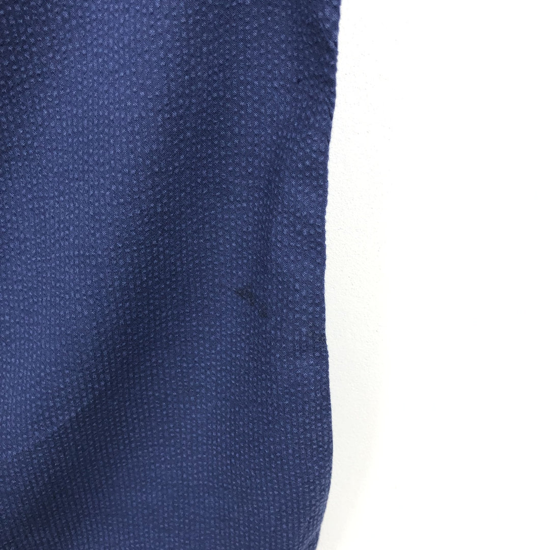 Ralph Lauren Seersucker Short-Sleeve Button-Down Shirt, Men's Size M (approx.) cotton navy blue type Vintage Second Hand