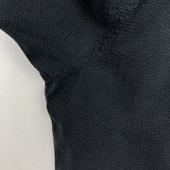 Ralph Lauren CLASSIC FIT seersucker short-sleeve button-down shirt, men's size XL (approx.) cotton black type Vintage Second Hand