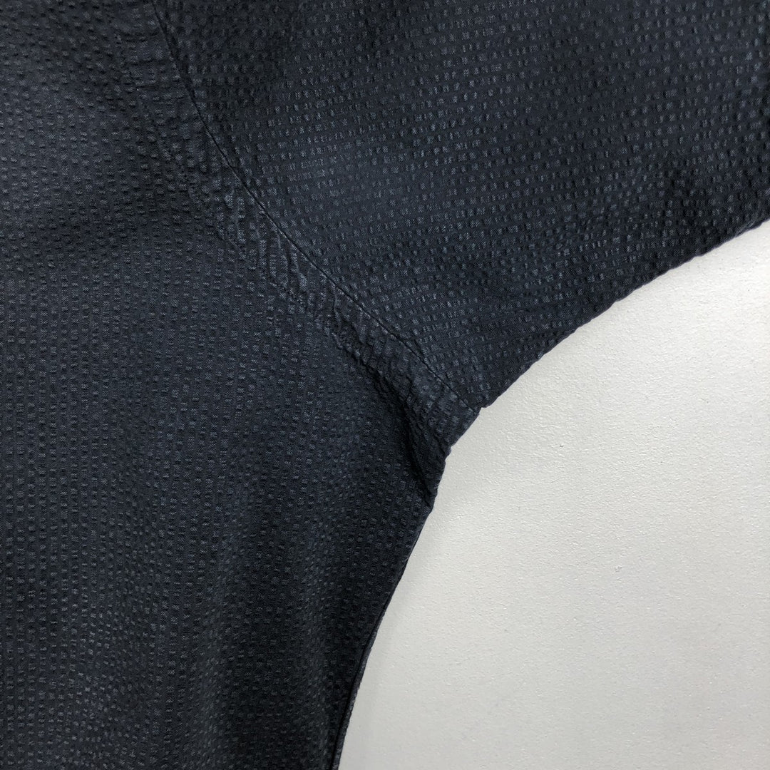 Ralph Lauren CLASSIC FIT seersucker short-sleeve button-down shirt, men's size XL (approx.) cotton black type Vintage Second Hand