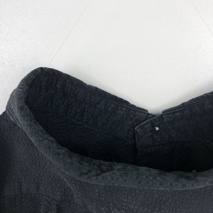 Ralph Lauren CLASSIC FIT seersucker short-sleeve button-down shirt, men's size XL (approx.) cotton black type Vintage Second Hand