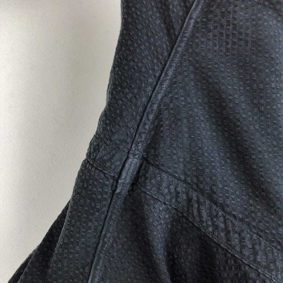 Ralph Lauren CLASSIC FIT seersucker short-sleeve button-down shirt, men's size XL (approx.) cotton black type Vintage Second Hand