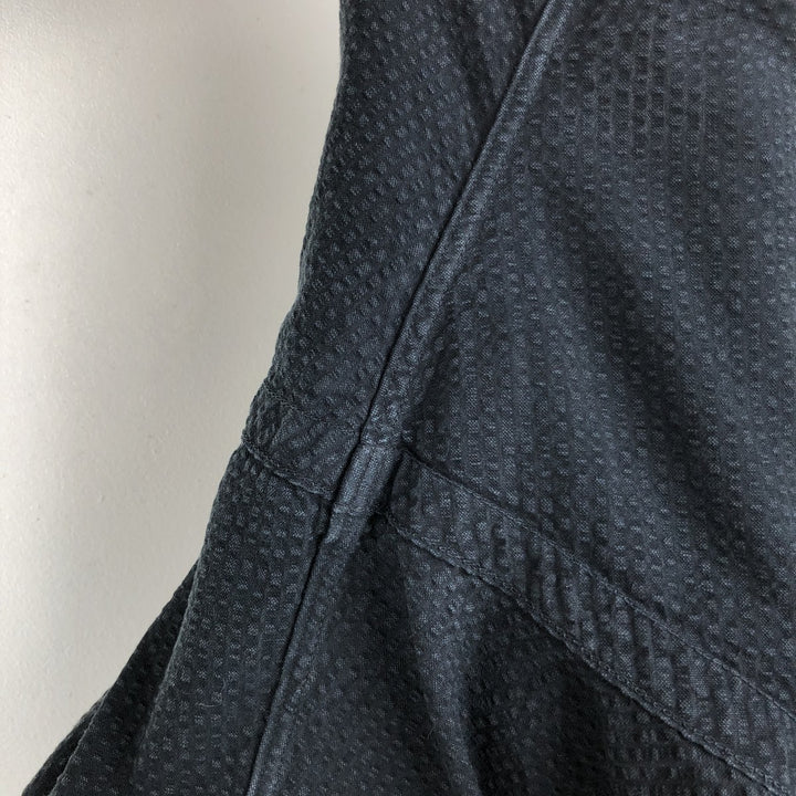 Ralph Lauren CLASSIC FIT seersucker short-sleeve button-down shirt, men's size XL (approx.) cotton black type Vintage Second Hand