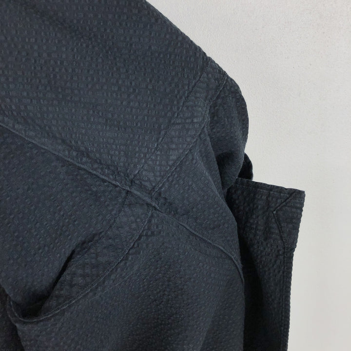 Ralph Lauren CLASSIC FIT seersucker short-sleeve button-down shirt, men's size XL (approx.) cotton black type Vintage Second Hand