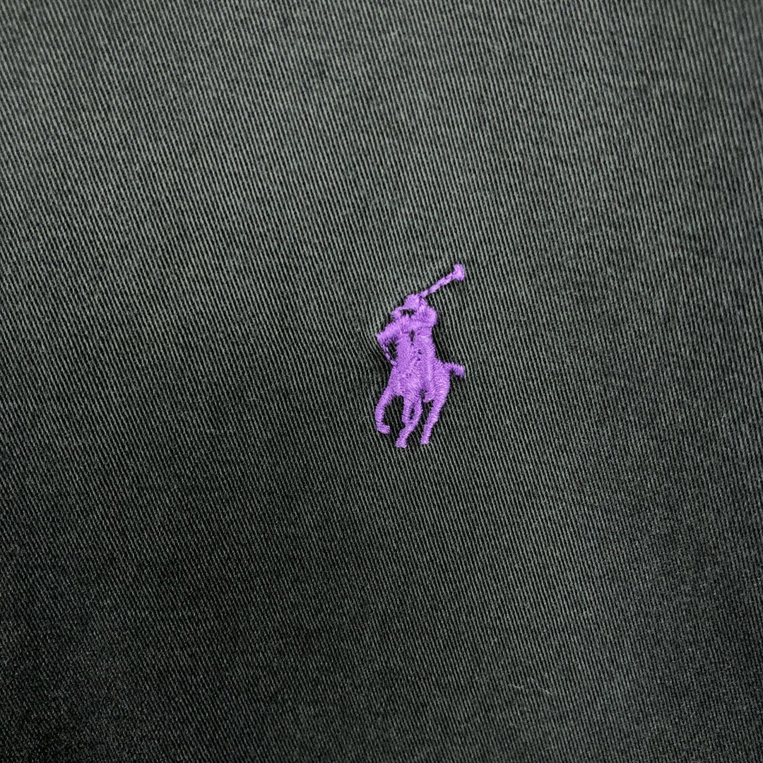 Ralph Lauren BLAKE short sleeve button down shirt, men's size M cotton black type Vintage Second Hand