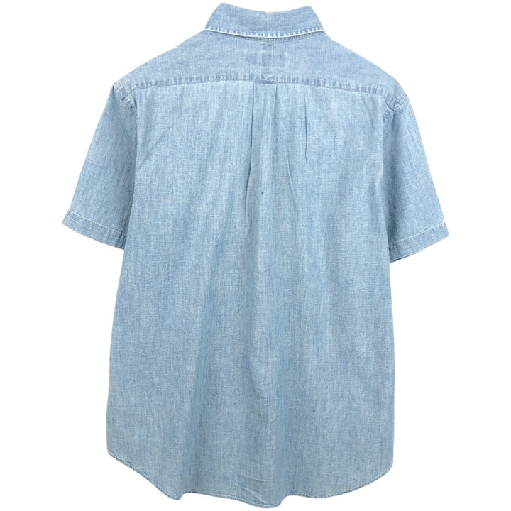 Ralph Lauren short-sleeved chambray shirt, men's size L (approx.) cotton blue type Vintage Second Hand