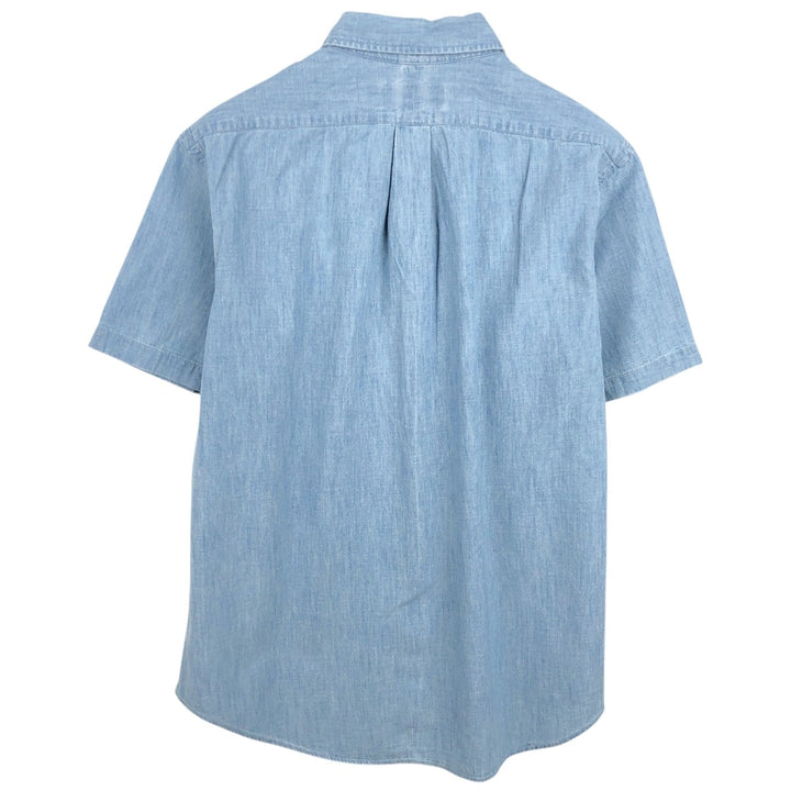 Ralph Lauren short-sleeved chambray shirt, men's size L (approx.) cotton blue type Vintage Second Hand