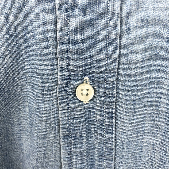 Ralph Lauren short-sleeved chambray shirt, men's size L (approx.) cotton blue type Vintage Second Hand