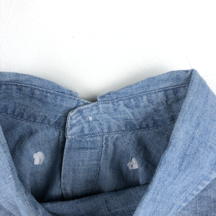 Ralph Lauren short-sleeved chambray shirt, men's size L (approx.) cotton blue type Vintage Second Hand