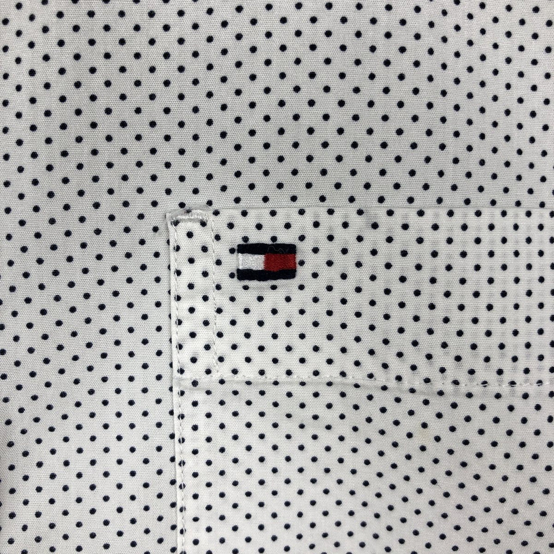 Tommy Hilfiger Classic Fit Dot Pattern Long-Sleeve Button-Down Shirt, Men's Size M (approx.) cotton white type Vintage Second Hand