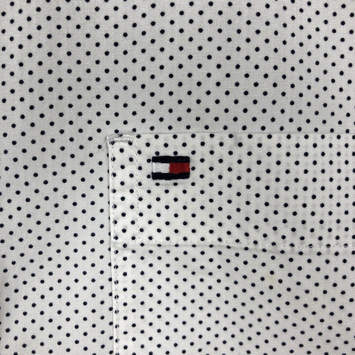 Tommy Hilfiger Classic Fit Dot Pattern Long-Sleeve Button-Down Shirt, Men's Size M (approx.) cotton white type Vintage Second Hand