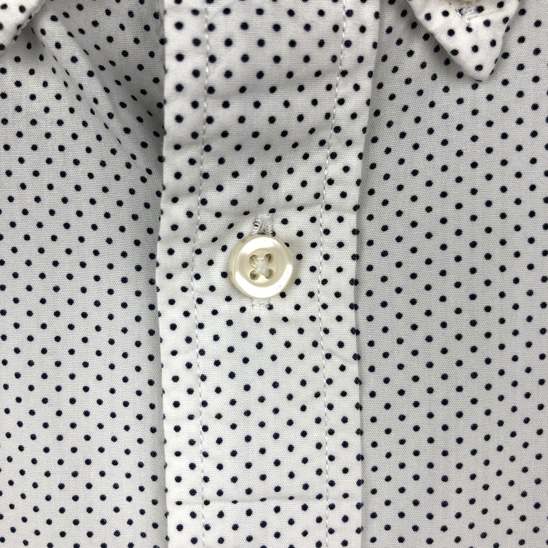 Tommy Hilfiger Classic Fit Dot Pattern Long-Sleeve Button-Down Shirt, Men's Size M (approx.) cotton white type Vintage Second Hand