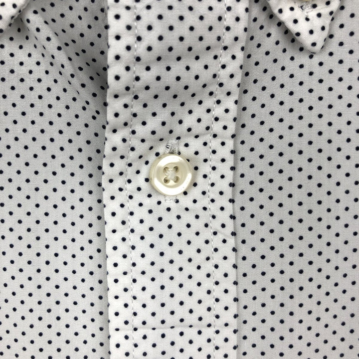 Tommy Hilfiger Classic Fit Dot Pattern Long-Sleeve Button-Down Shirt, Men's Size M (approx.) cotton white type Vintage Second Hand