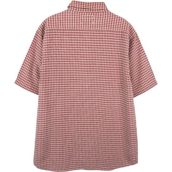 THE NORTH FACE Short Sleeve Check Shirt, Men's Size M Modal red type Vintage Second Hand