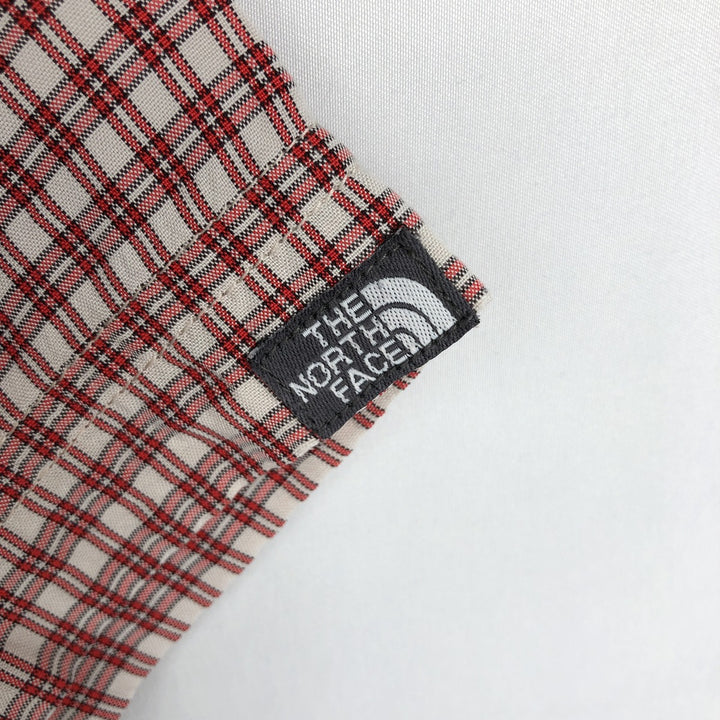 THE NORTH FACE Short Sleeve Check Shirt, Men's Size M Modal red type Vintage Second Hand