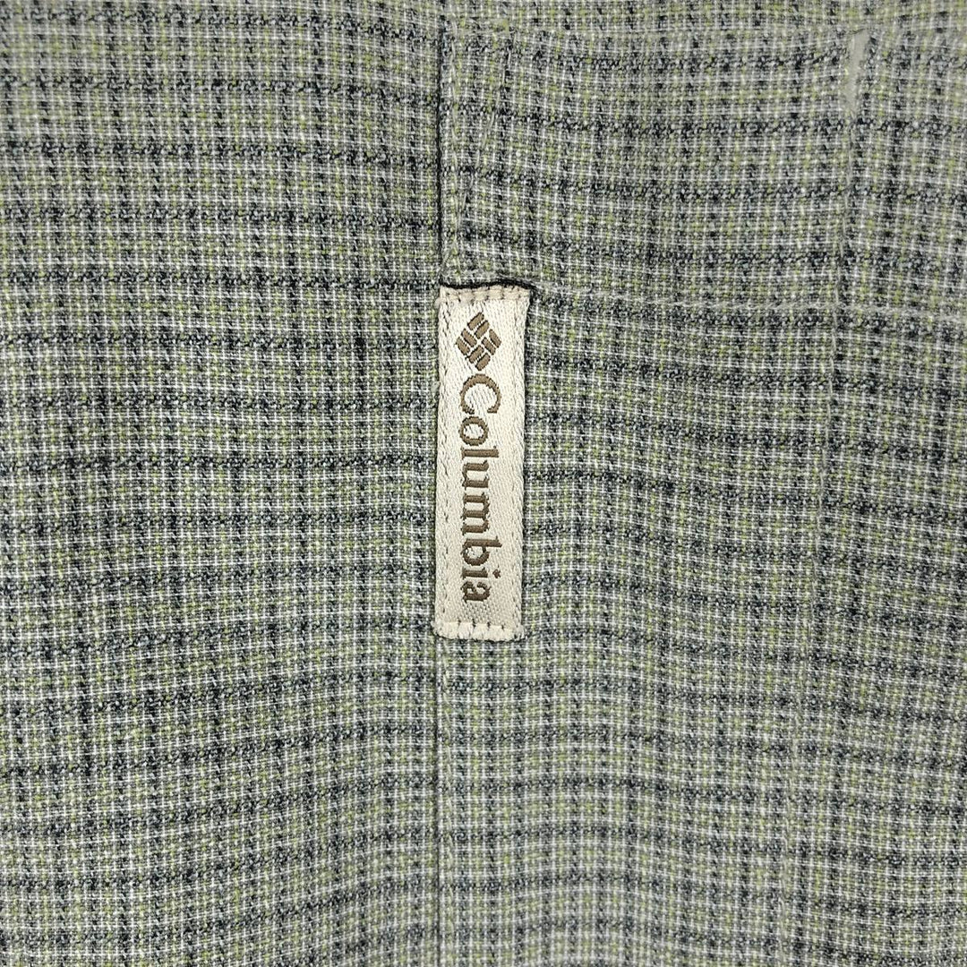 00'S Columbia Short Sleeve Button Down Check Shirt Men's XL cotton Khaki type Vintage Second Hand