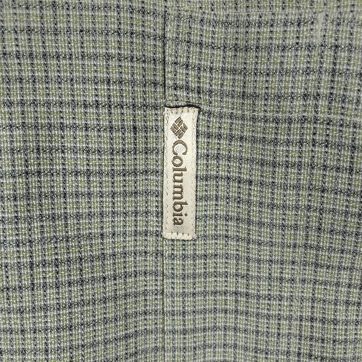 00'S Columbia Short Sleeve Button Down Check Shirt Men's XL cotton Khaki type Vintage Second Hand