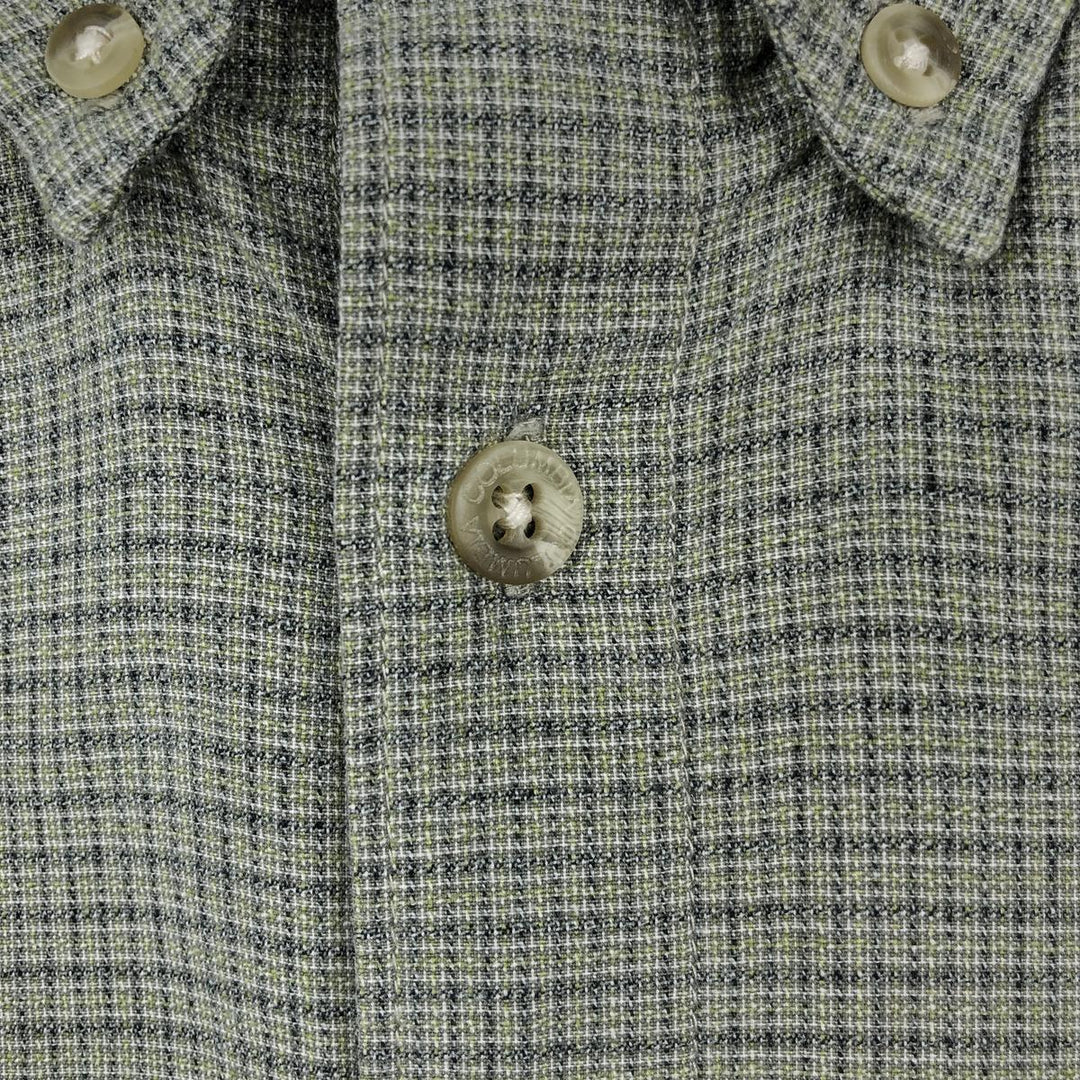 00'S Columbia Short Sleeve Button Down Check Shirt Men's XL cotton Khaki type Vintage Second Hand