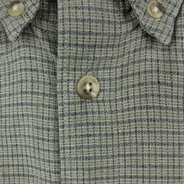 00'S Columbia Short Sleeve Button Down Check Shirt Men's XL cotton Khaki type Vintage Second Hand