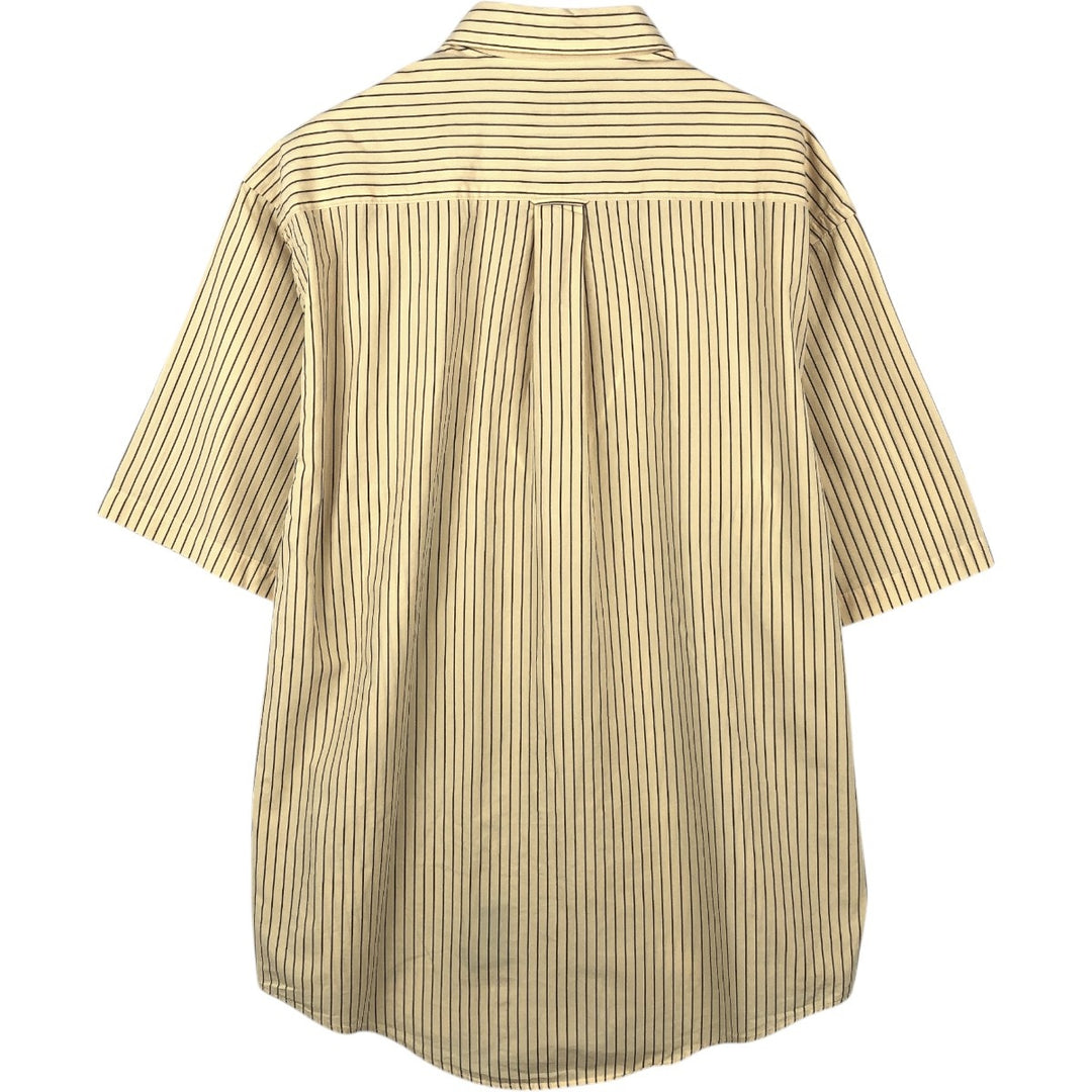 90'S Nautica Short-Sleeve Button-Down Striped Shirt, Men's Size M (Equivalent), Vintage cotton yellow type Vintage Second Hand