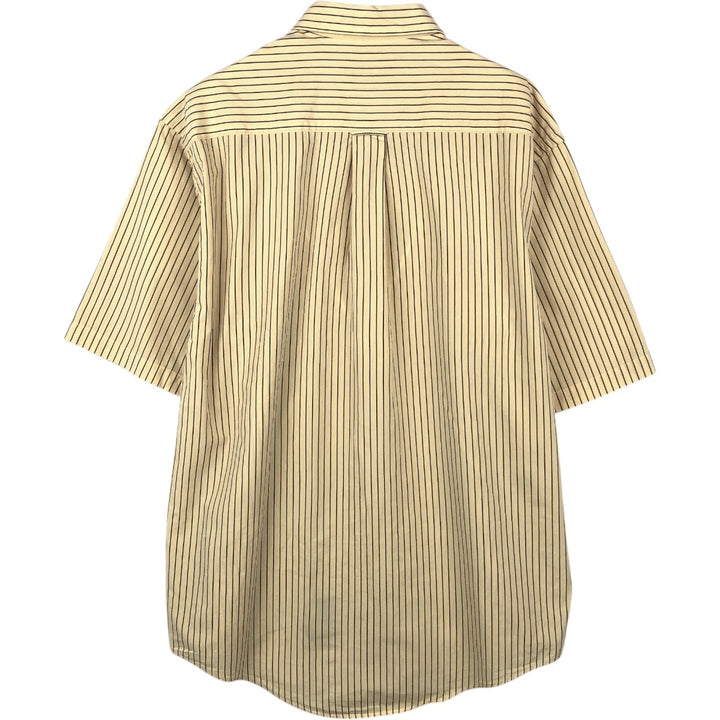 90'S Nautica Short-Sleeve Button-Down Striped Shirt, Men's Size M (Equivalent), Vintage cotton yellow type Vintage Second Hand