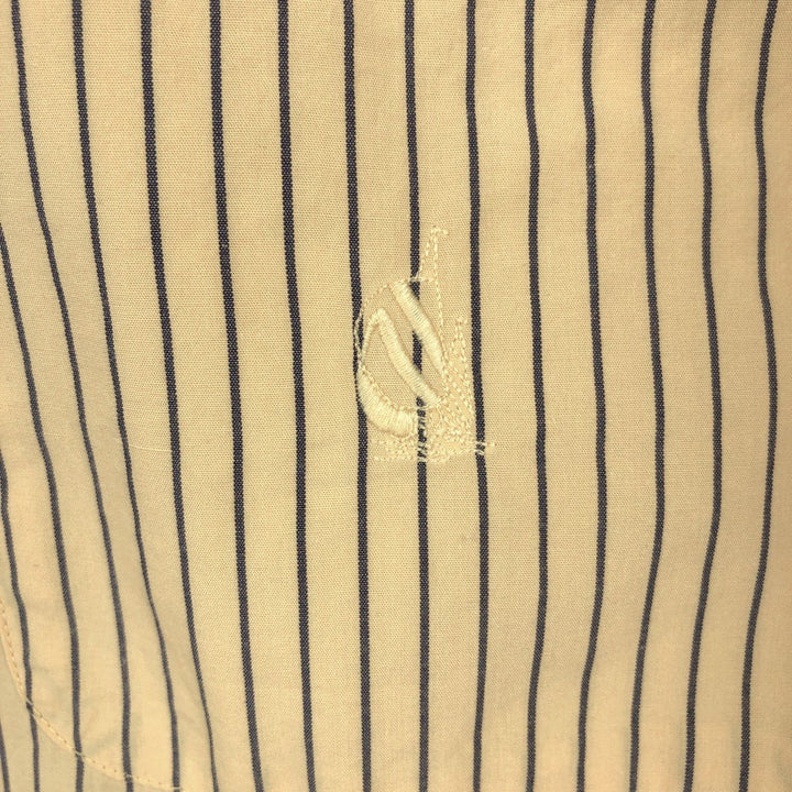 90'S Nautica Short-Sleeve Button-Down Striped Shirt, Men's Size M (Equivalent), Vintage cotton yellow type Vintage Second Hand