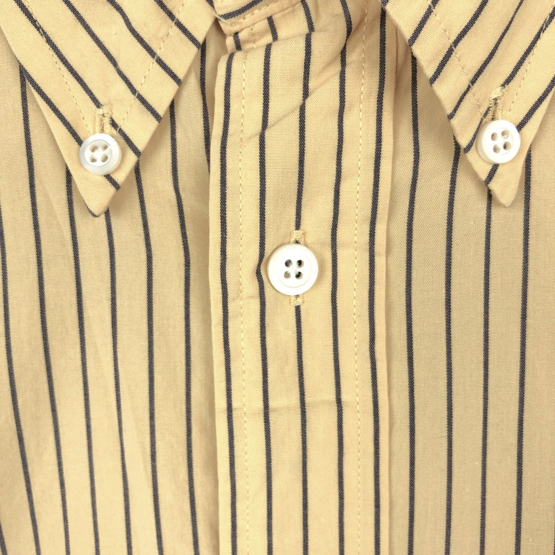 90'S Nautica Short-Sleeve Button-Down Striped Shirt, Men's Size M (Equivalent), Vintage cotton yellow type Vintage Second Hand