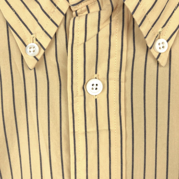 90'S Nautica Short-Sleeve Button-Down Striped Shirt, Men's Size M (Equivalent), Vintage cotton yellow type Vintage Second Hand