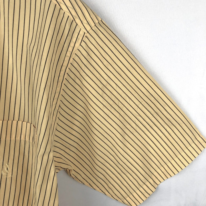 90'S Nautica Short-Sleeve Button-Down Striped Shirt, Men's Size M (Equivalent), Vintage cotton yellow type Vintage Second Hand