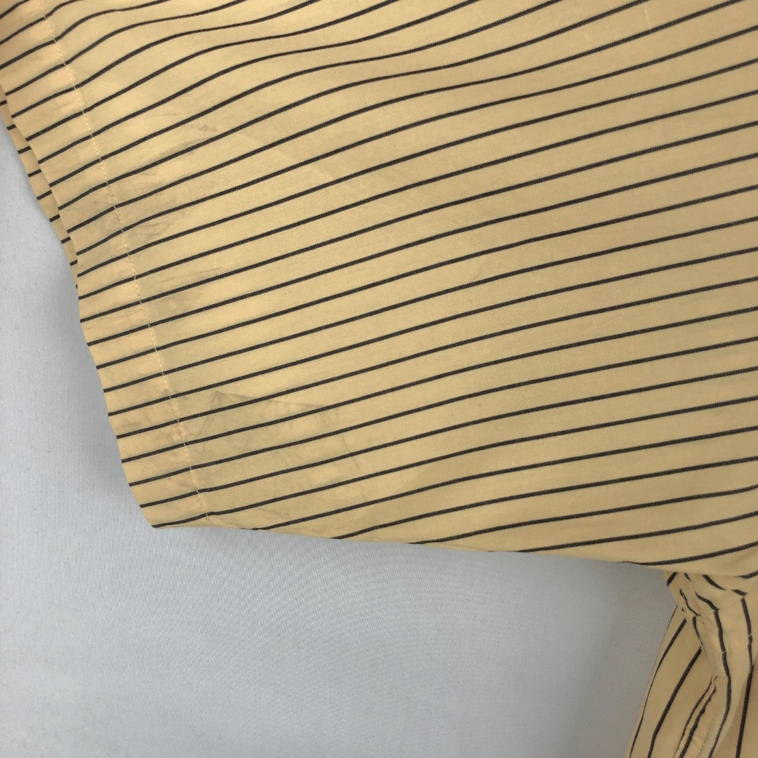 90'S Nautica Short-Sleeve Button-Down Striped Shirt, Men's Size M (Equivalent), Vintage cotton yellow type Vintage Second Hand
