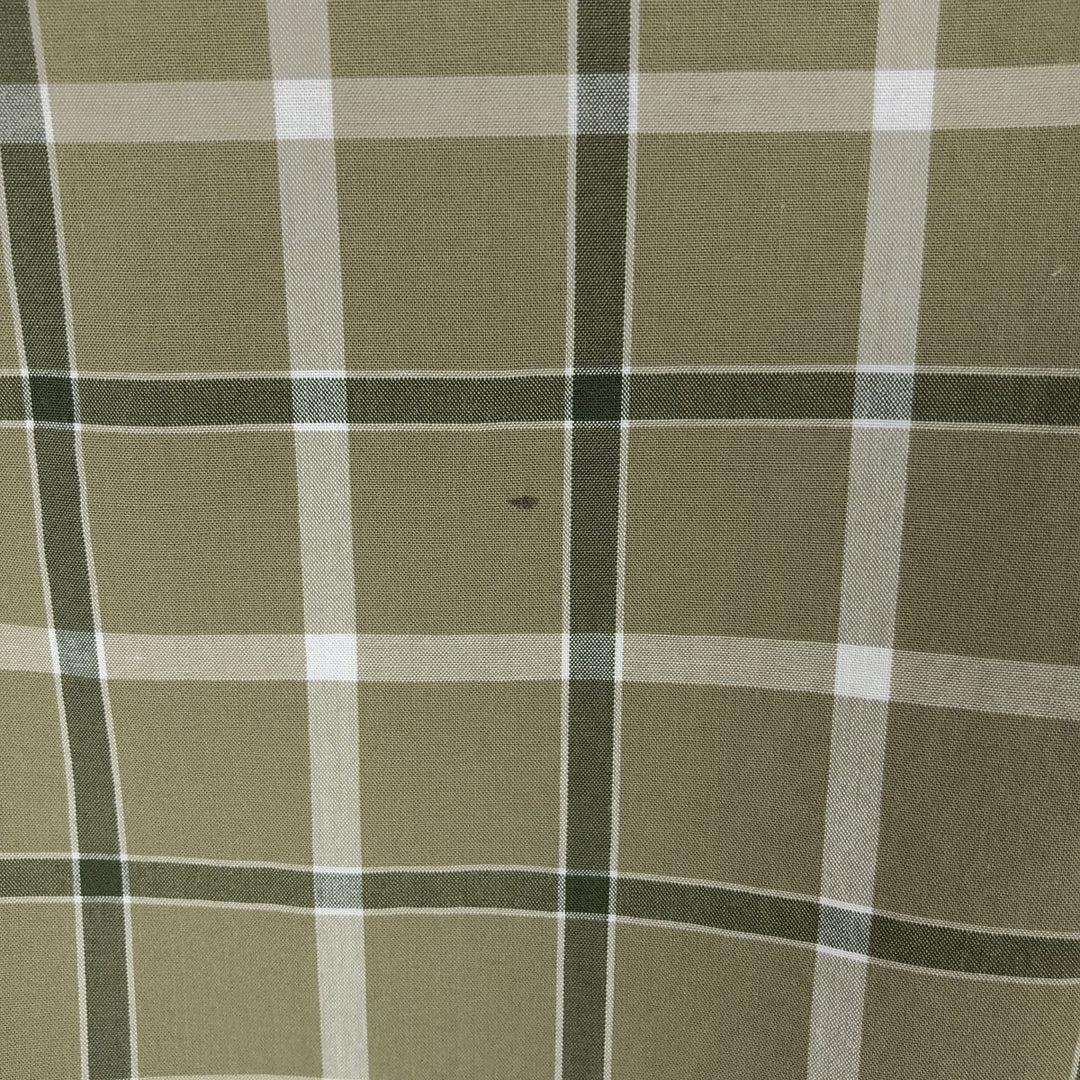 Tommy Hilfiger short-sleeved button-down checked shirt, men's size XL unclear Khaki type sage green Vintage Second Hand