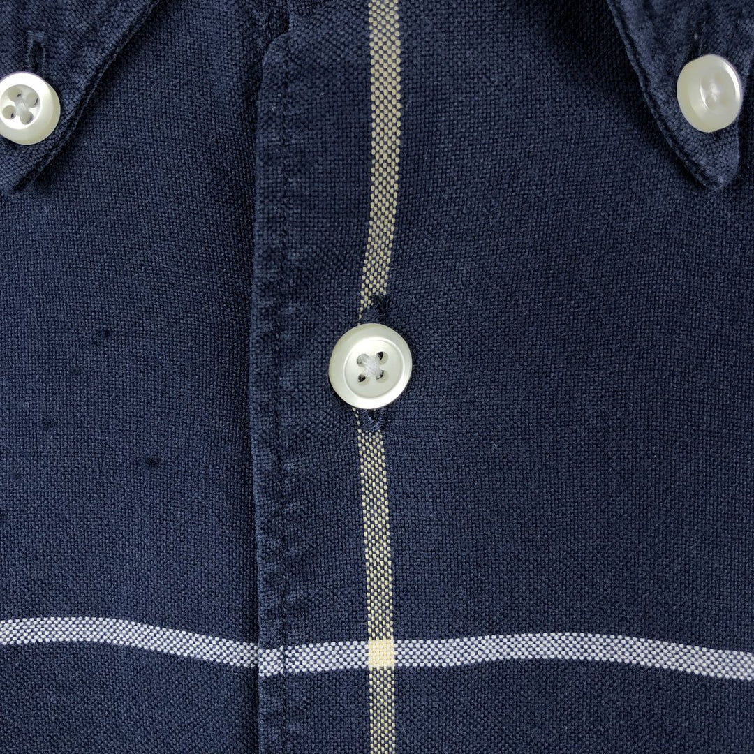 90'S NAUTICA short sleeve button down check shirt, men's size M, vintage cotton navy blue type Vintage Second Hand