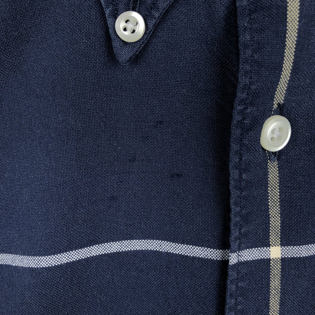 90'S NAUTICA short sleeve button down check shirt, men's size M, vintage cotton navy blue type Vintage Second Hand