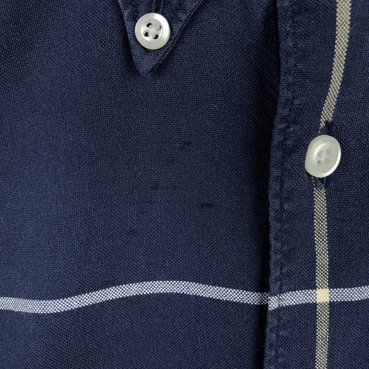 90'S NAUTICA short sleeve button down check shirt, men's size M, vintage cotton navy blue type Vintage Second Hand