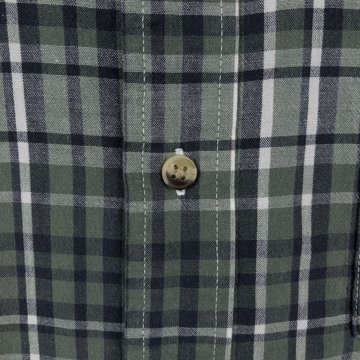 Wrangler PREMIUM QUALITY Short-Sleeve Cotton Check Shirt, Men's Size XL (approx.) cotton green type Vintage Second Hand