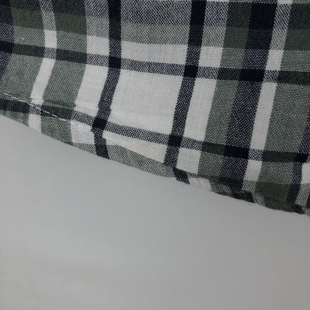 Wrangler PREMIUM QUALITY Short-Sleeve Cotton Check Shirt, Men's Size XL (approx.) cotton green type Vintage Second Hand