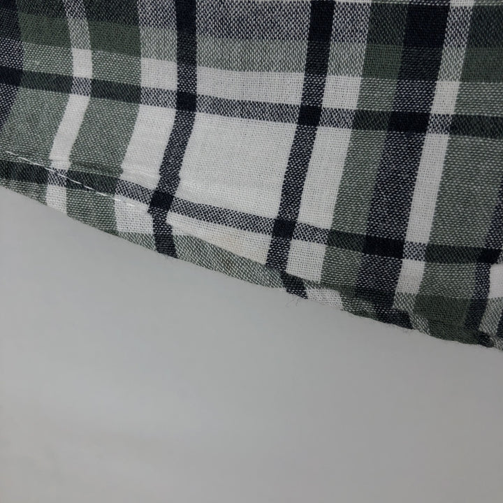 Wrangler PREMIUM QUALITY Short-Sleeve Cotton Check Shirt, Men's Size XL (approx.) cotton green type Vintage Second Hand
