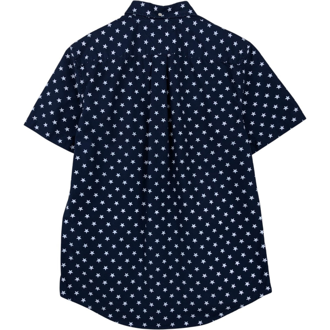 Tommy Hilfiger Custom Fit all-over star print short-sleeved button-down shirt, men's size M. cotton navy blue type Vintage Second Hand