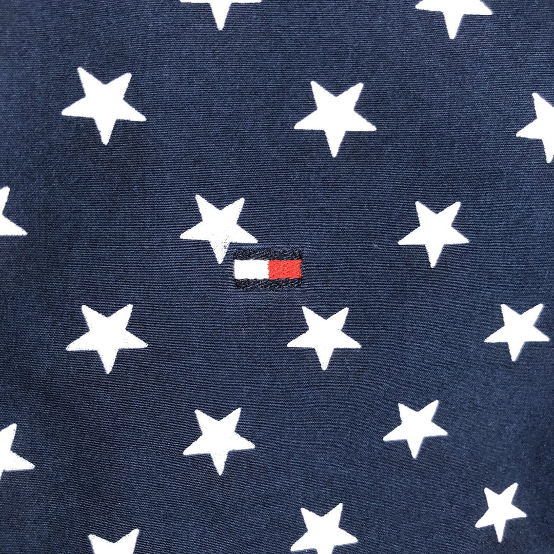 Tommy Hilfiger Custom Fit all-over star print short-sleeved button-down shirt, men's size M. cotton navy blue type Vintage Second Hand
