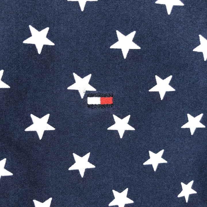 Tommy Hilfiger Custom Fit all-over star print short-sleeved button-down shirt, men's size M. cotton navy blue type Vintage Second Hand