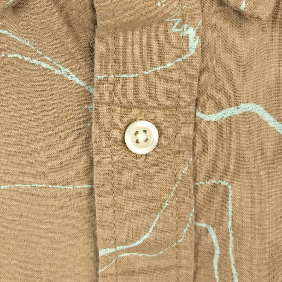 Tommy Hilfiger Regular Fit All-Over Print Short-Sleeve Button-Down Check Shirt, Men's Size M (approx.) linen oro legacy Vintage Second Hand