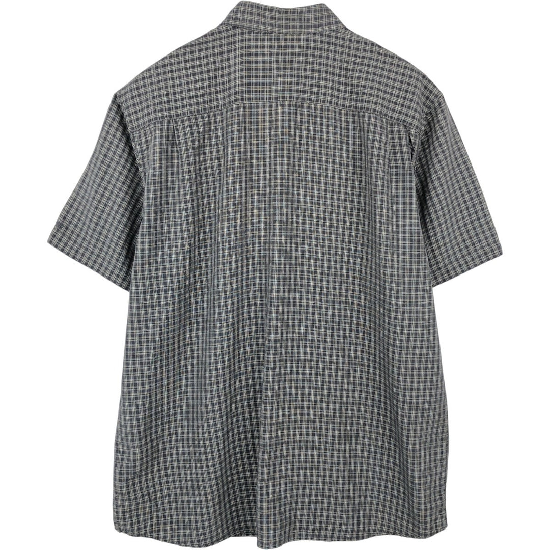 00'S Columbia Short Sleeve Button Down Check Shirt Men's XL Modal Khaki type Vintage Second Hand