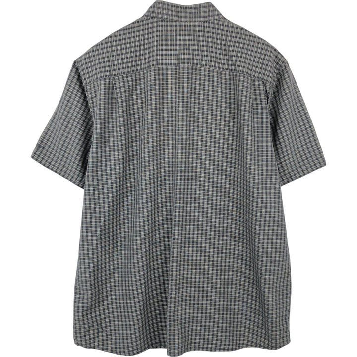 00'S Columbia Short Sleeve Button Down Check Shirt Men's XL Modal Khaki type Vintage Second Hand