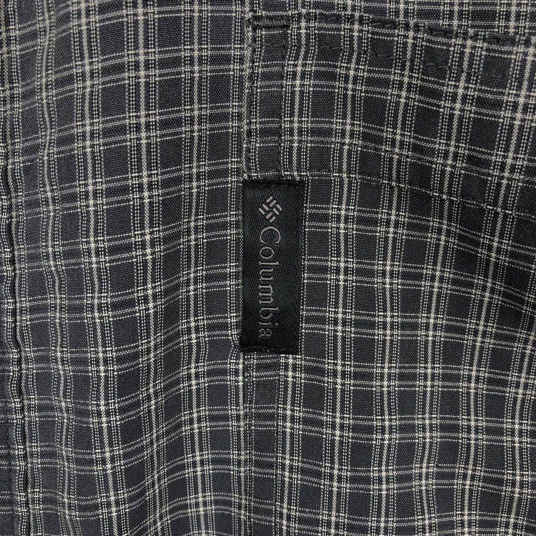 00'S Columbia Short Sleeve Button Down Check Shirt Men's XL Modal Khaki type Vintage Second Hand