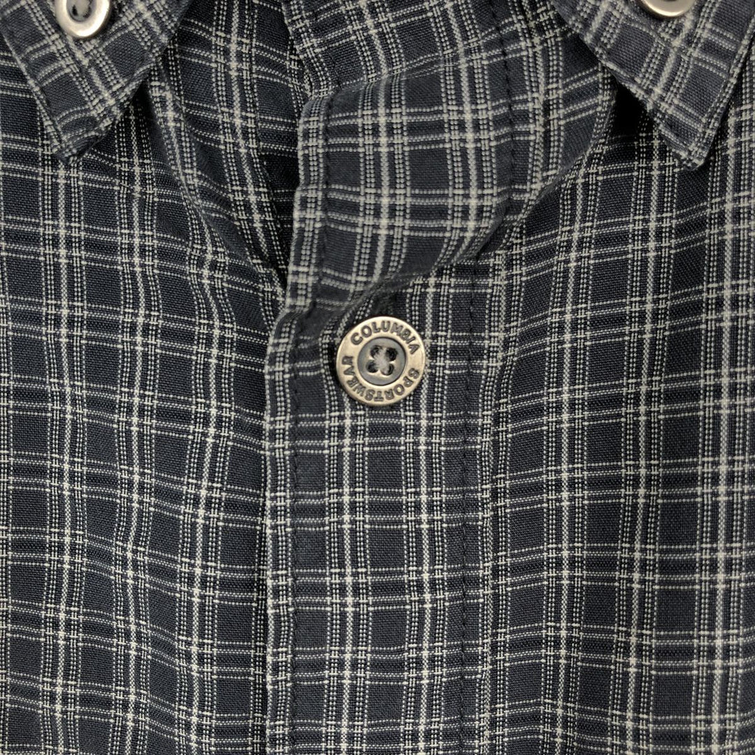 00'S Columbia Short Sleeve Button Down Check Shirt Men's XL Modal Khaki type Vintage Second Hand